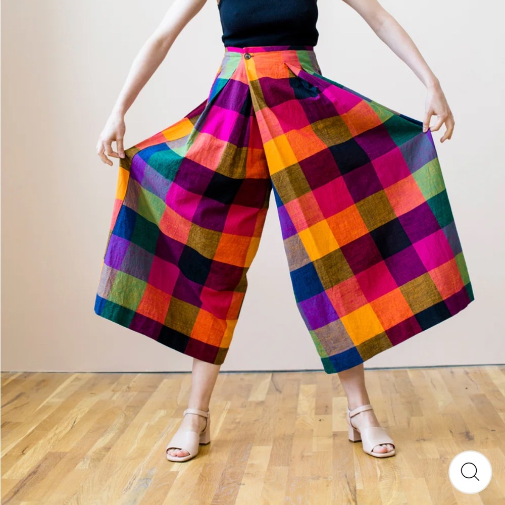 Rujuta Sheth Plaid Pink and Black “Frida” Pants